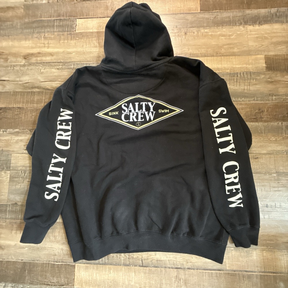 Salty Crew Hoodie Size XL Black Find Refuge In The Sea Sink Swim